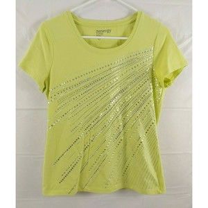 Zenergy Chicos Womens Shirt Jacket Set Sz 0 Green 3/4 Sleeves Zip Front Small